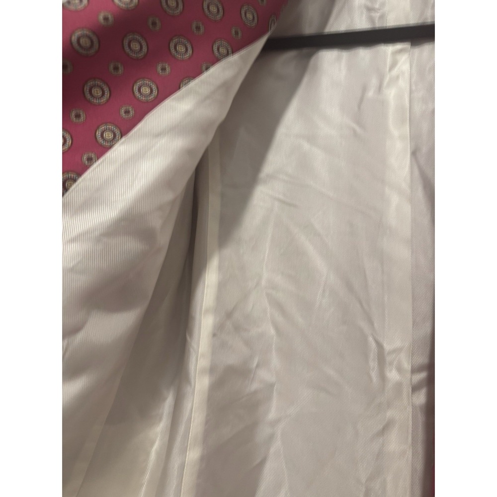 ZARA Printed Satin Blazer Women XS Pink Blue Geometric Longline Jacket 3215/208 - Picture 5 of 10